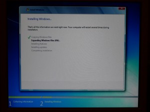 Win7(en)インストール中